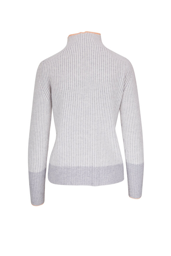 Kinross - Silver Multi Plaited Funnel Neck Sweater