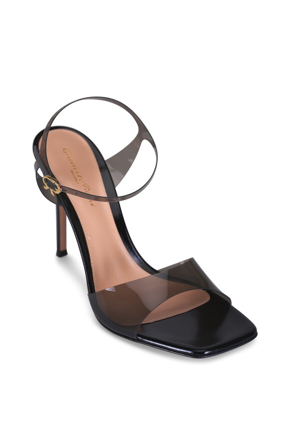 Gianvito Rossi Black Glass Leather Sandal, 95mm - view 1