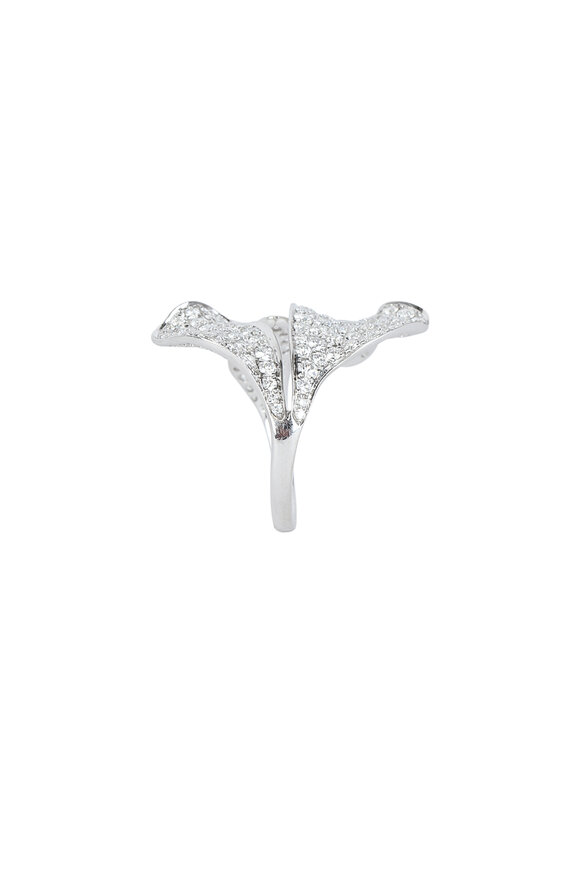 Kai Linz - 18K White Gold Diamond Organic Flower Ring