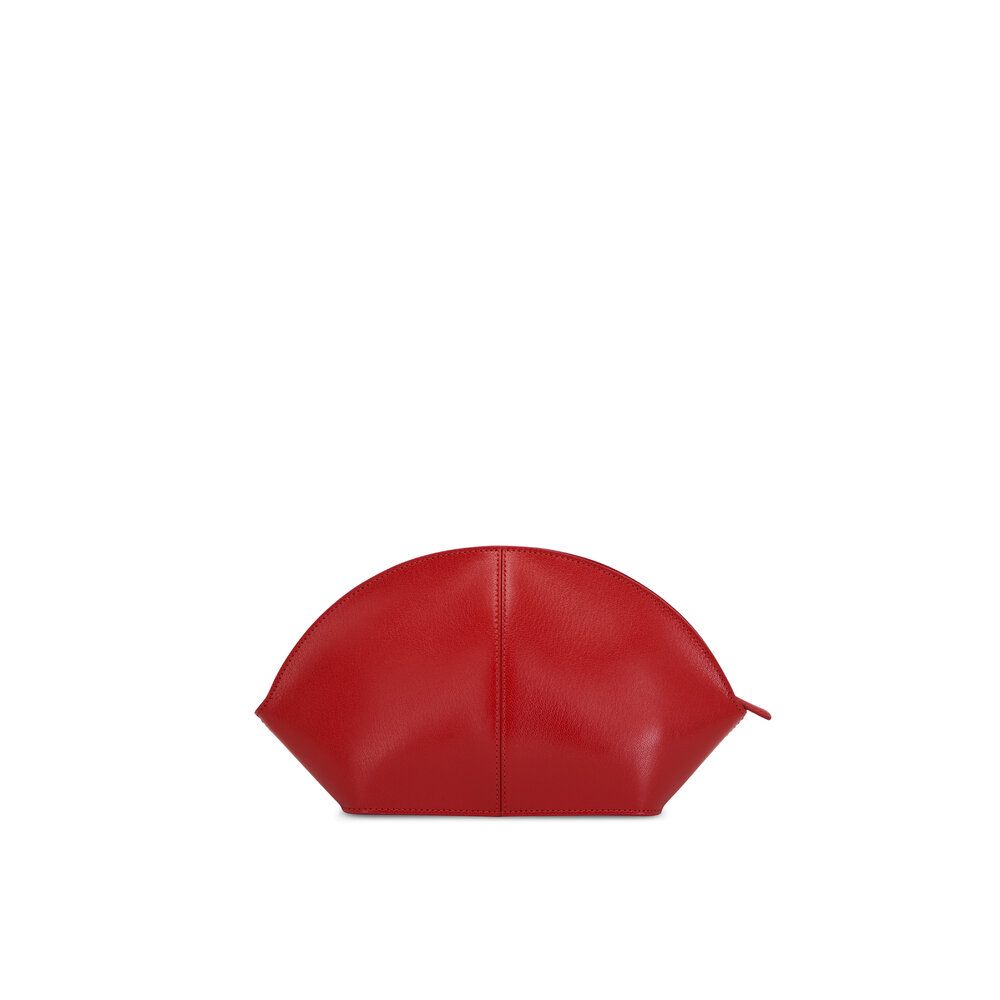 The Row Mel Ruby Leather Clutch Mitchell Stores