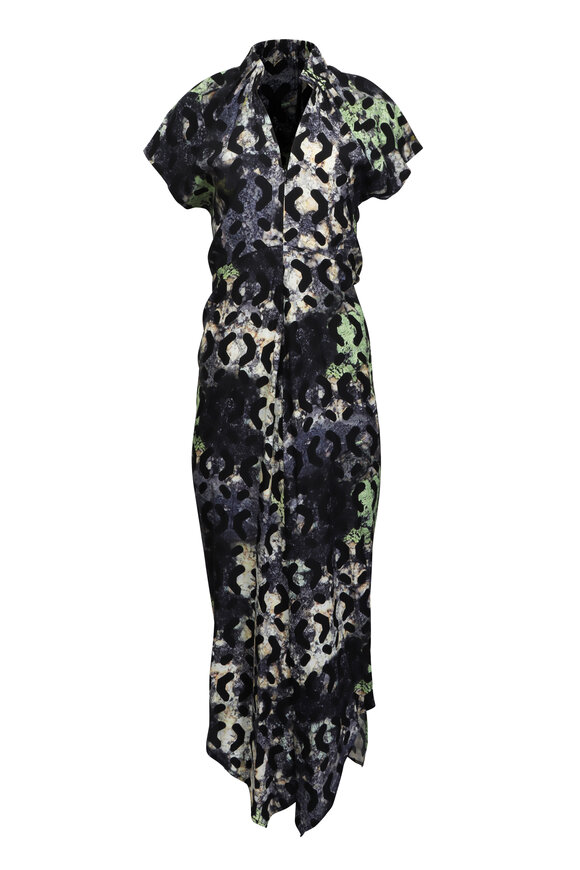 zero + maria cornejoa 2wayワンピース Zero + Maria Cornejo - Eve Cornflower Long Foil Drift Dress