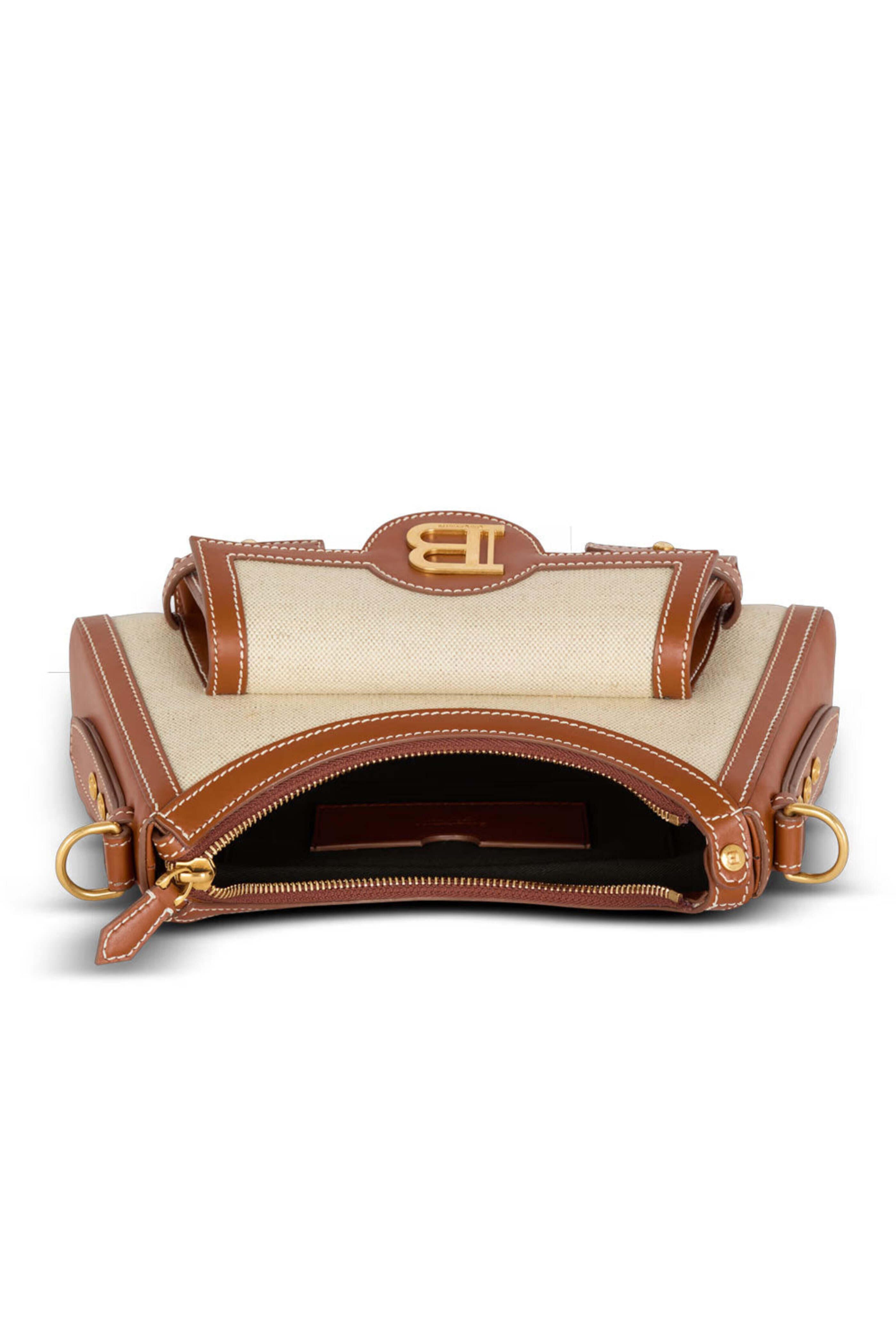 Balmain - B-Buzz Hobo Bag in Leather and Canvas