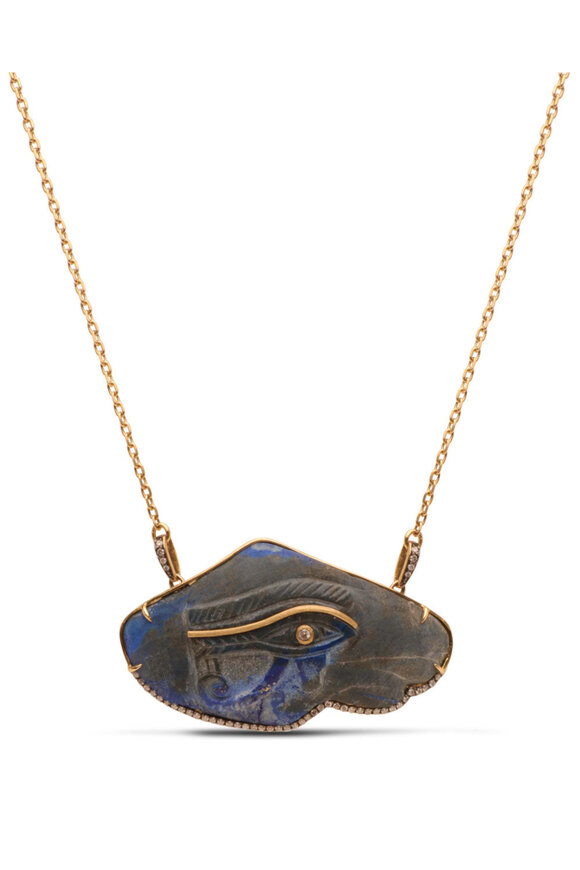 Silvia Furmanovich Diamond & Lapis Egypt Eye of Horus Pendant