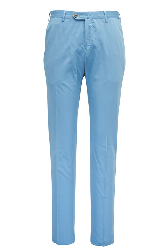 PT Torino Blue Slim Fit Flat Front Chino