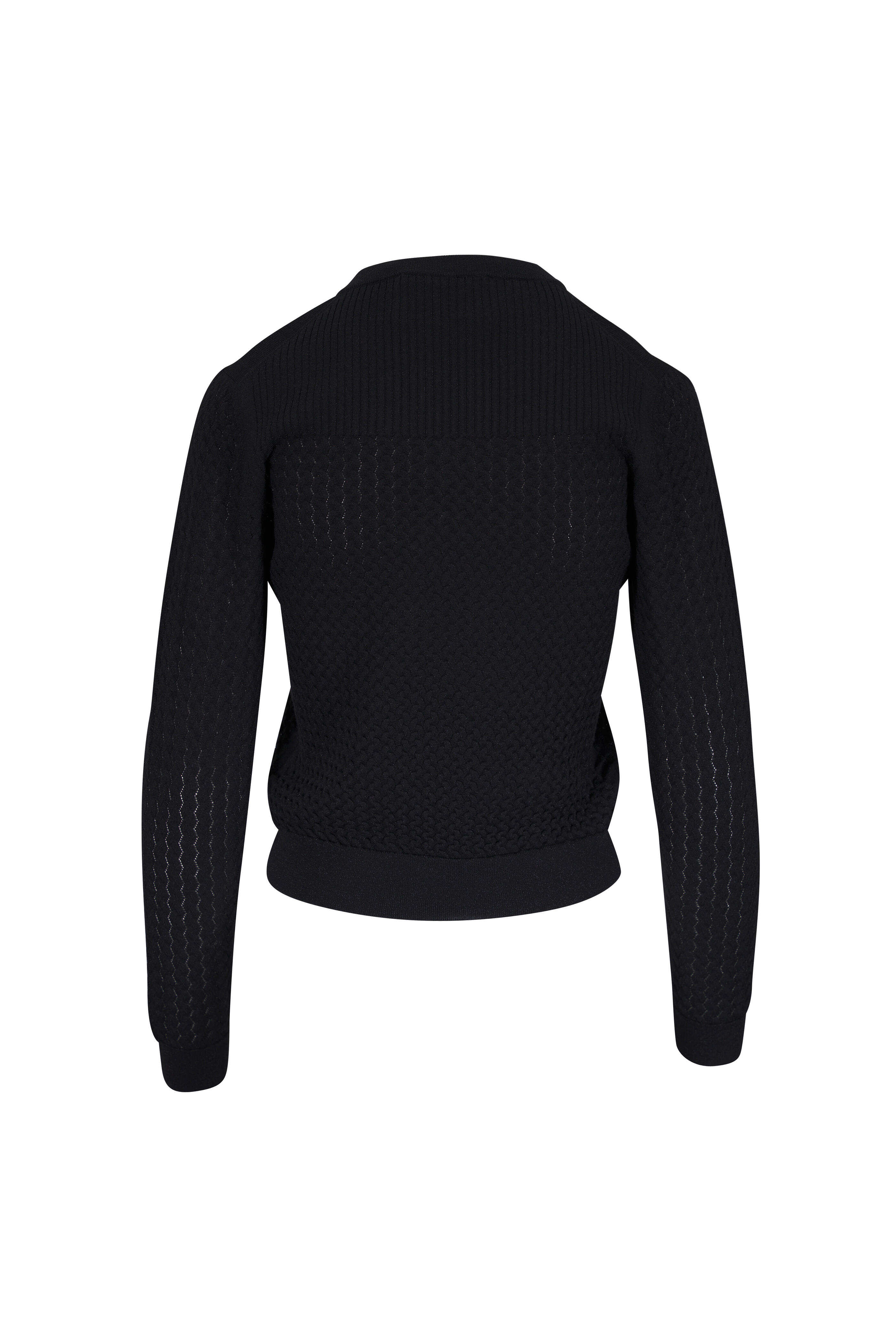 Maurizio Baldassari - Black Lurex V-Neck Sweater - view 2
