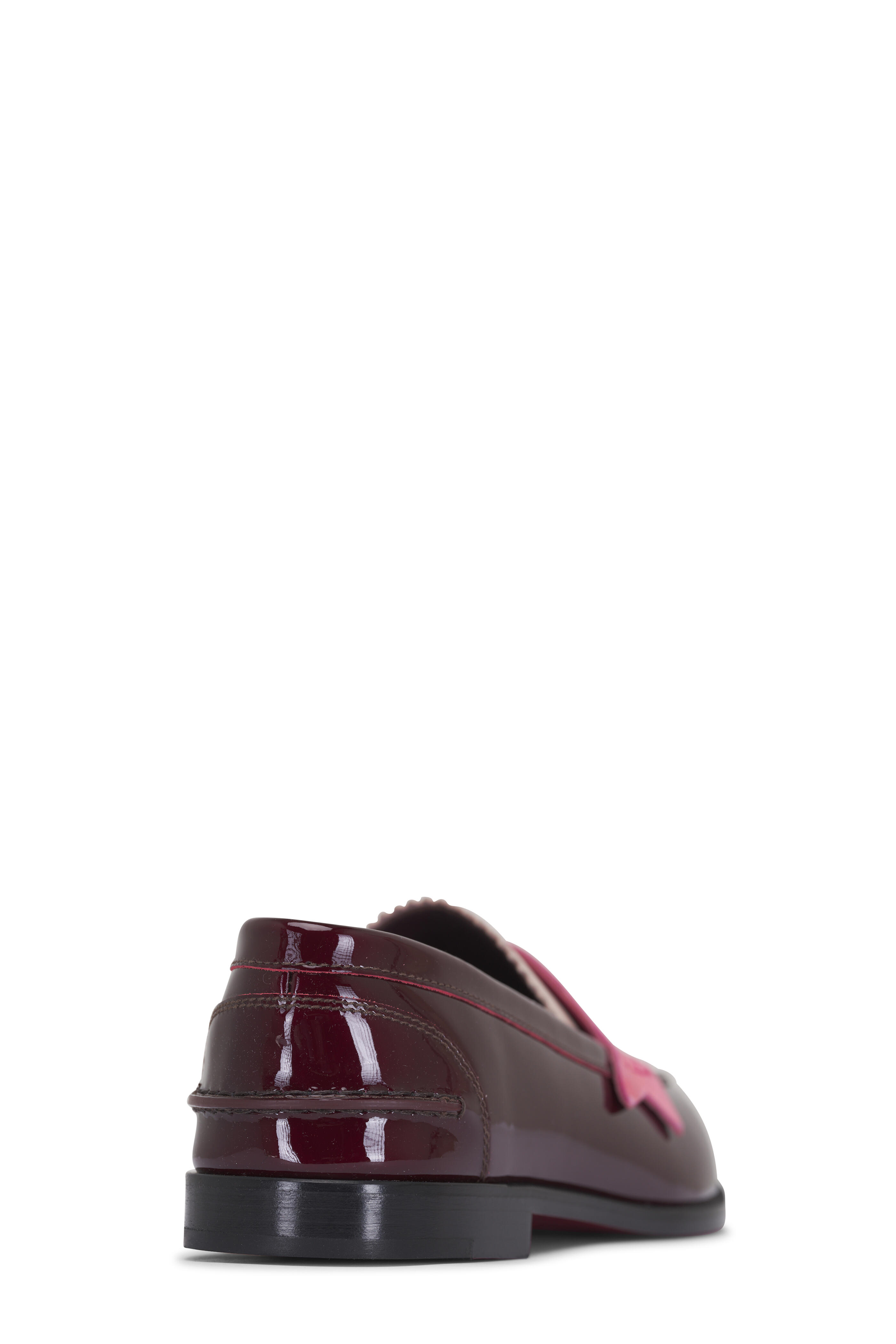 Christian Louboutin - Donna Burgundy, Pink & Tan Penny Loafer