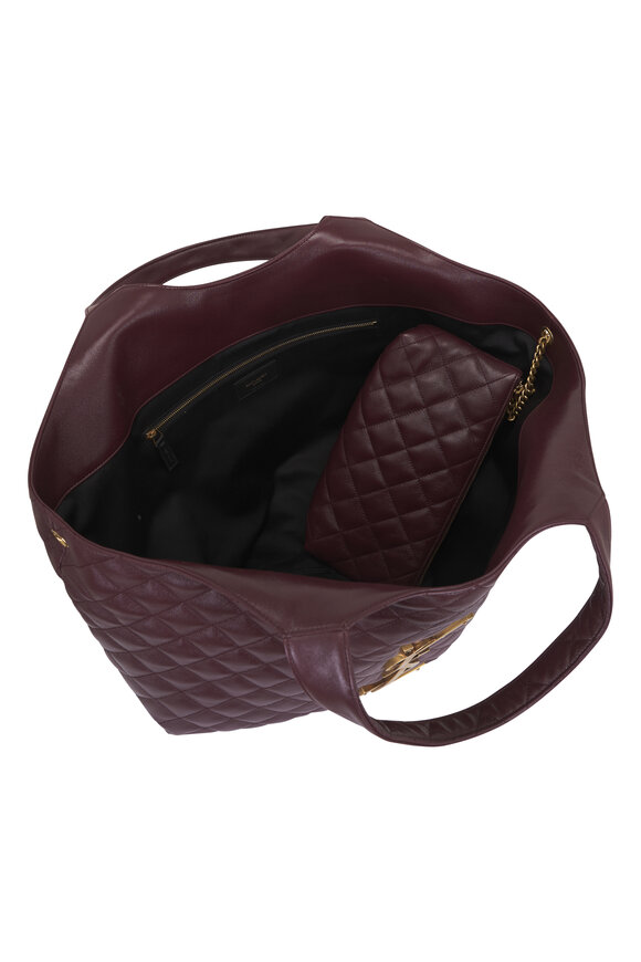 Saint Laurent Icare Rouge Quilted Leather Tote - view 6