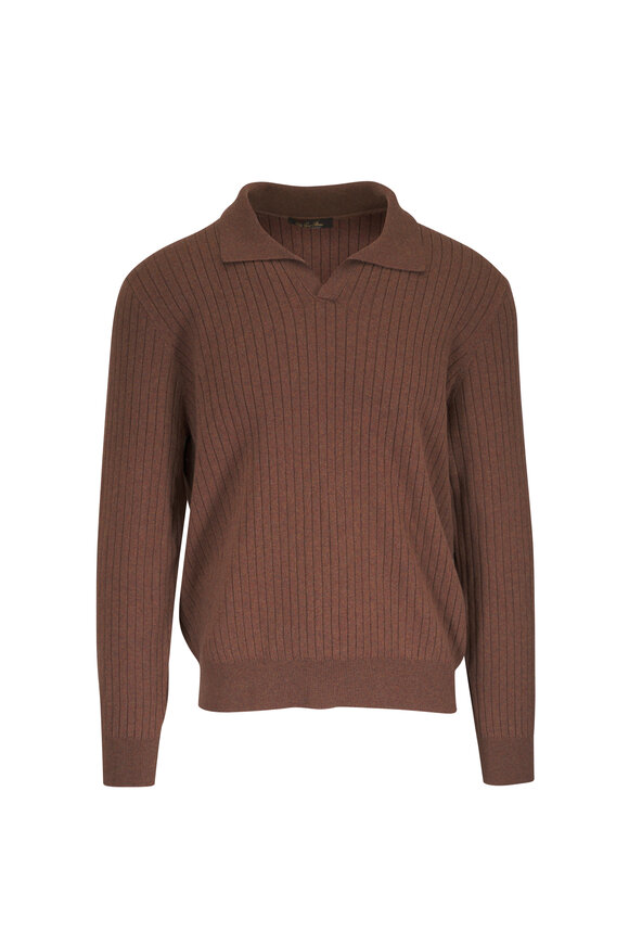 Loro Piana Lexington Brown Baby Cashmere Polo - view 1