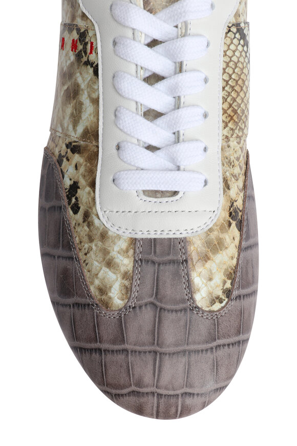 Marni Low Profile Multicolor Embossed Leather Sneaker - view 4