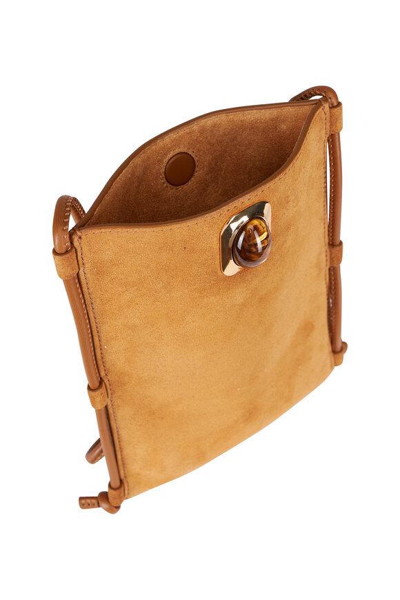 Veronica Beard Tether Tiger’s Eye Cabochon Acorn Suede Crossbody - view 4