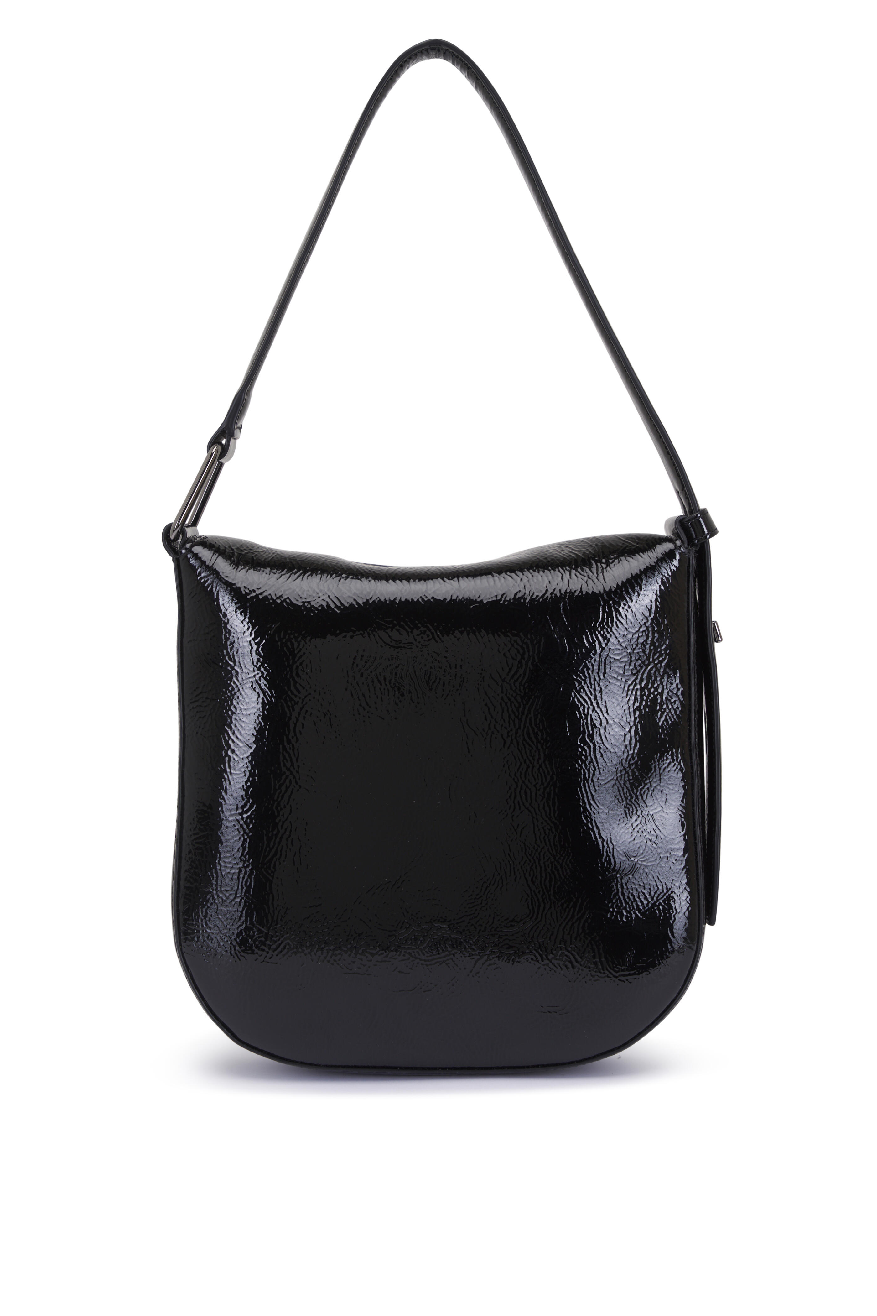 Akris - Anna Little Black Patent Leather Hobo Bag