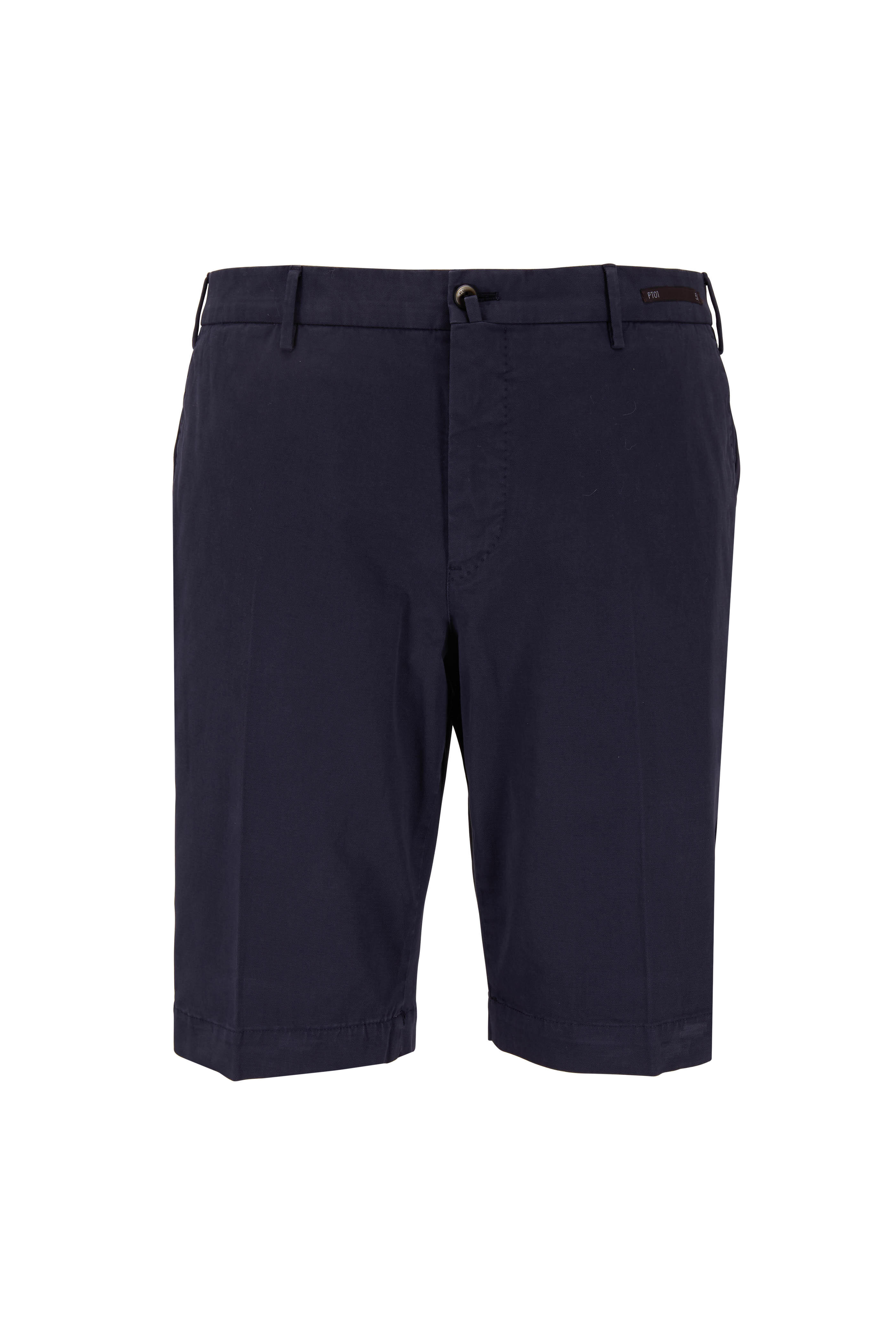PT Torino - Navy Blue Cotton Stretch Shorts