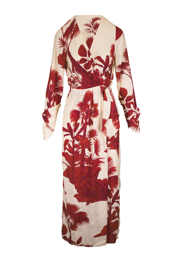 Johanna Ortiz Unmooring Brown & Bone Wrap Dress