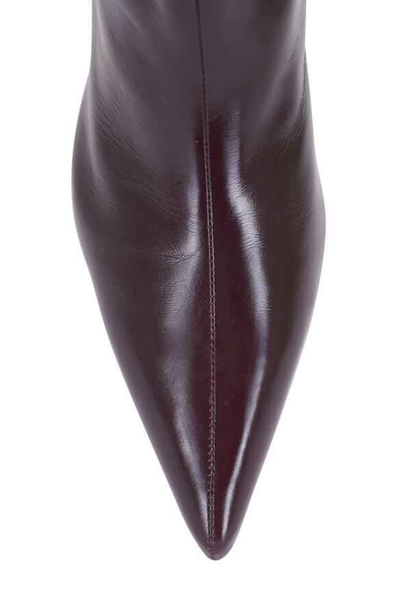 Khaite Sybil Burgundy Leather Ankle Boot, 40mm - view 5