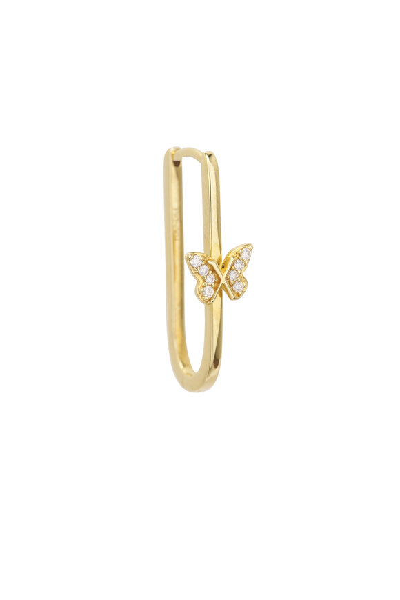 Foundrae 18k Yellow Gold Reverie Pave Butterfly Fob - view 1