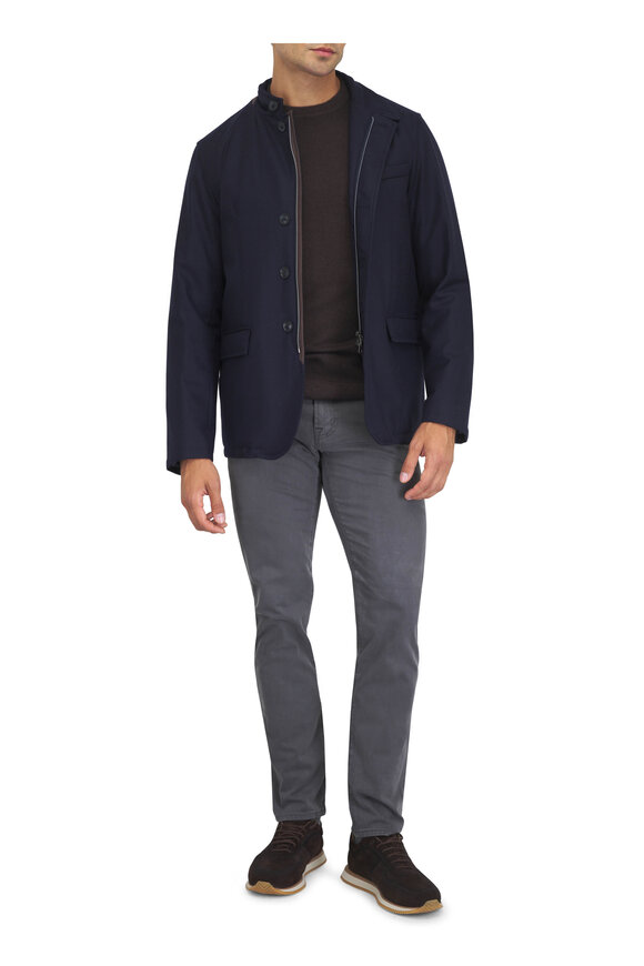 To Boot New York Lennon Navy Blue Leather & Suede Sneaker - view 2