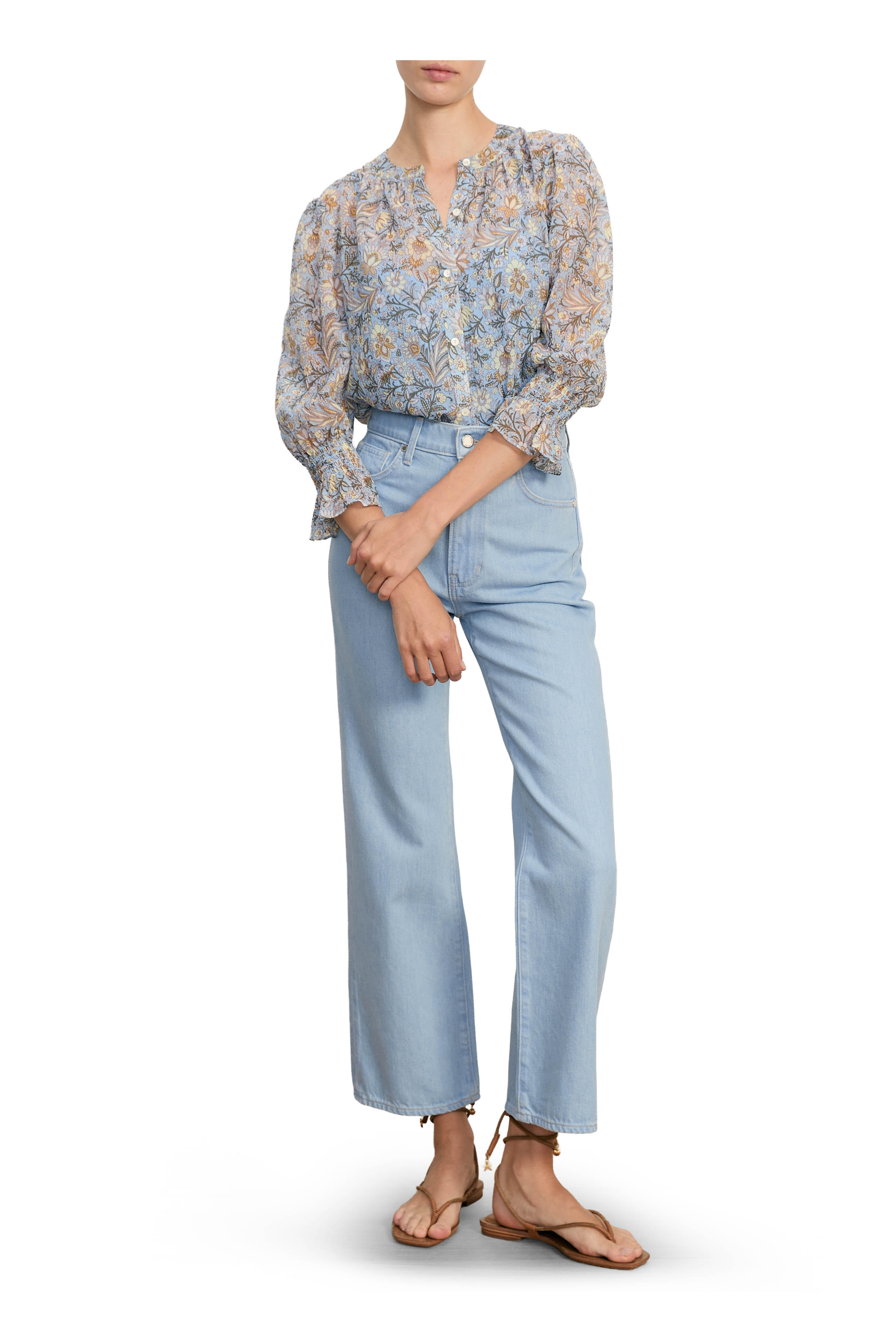 Veronica Beard - Ashlynn Blue Jay Multi Floral Blouse - view 2