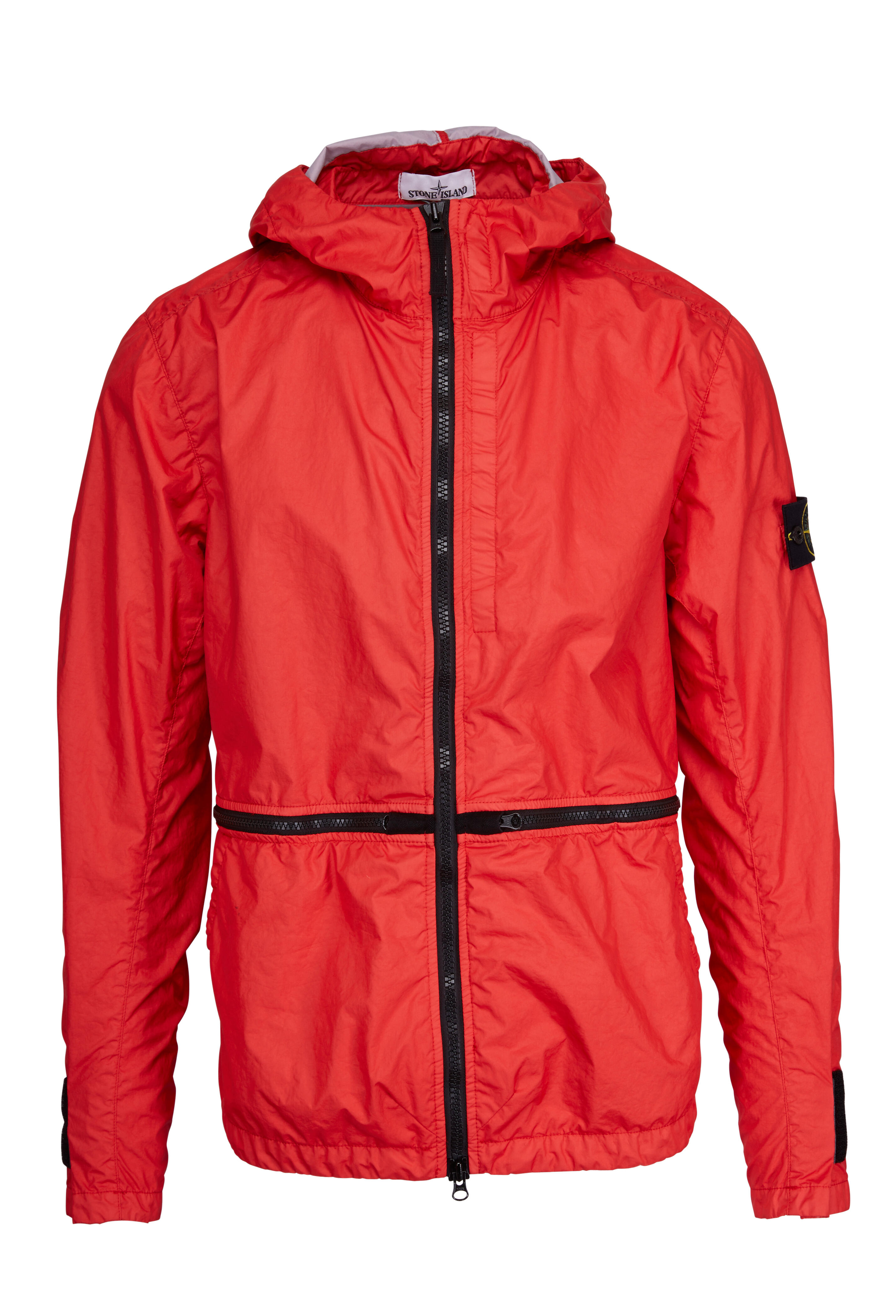 Stone Island - Membrana 3L-TC Red Nylon Three-Layer Hooded Jacket