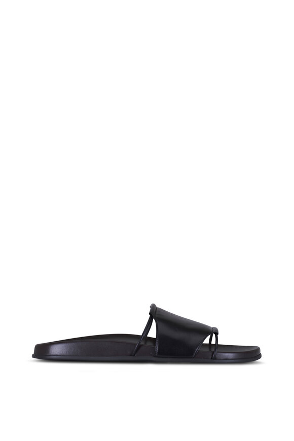 The Row Vivienne Black Leather Slide - view 2