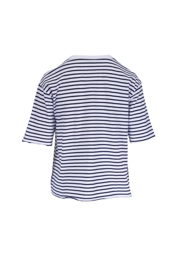 Frank & Eileen Perry Navy Blue Stripe Crewneck T-Shirt - view 2