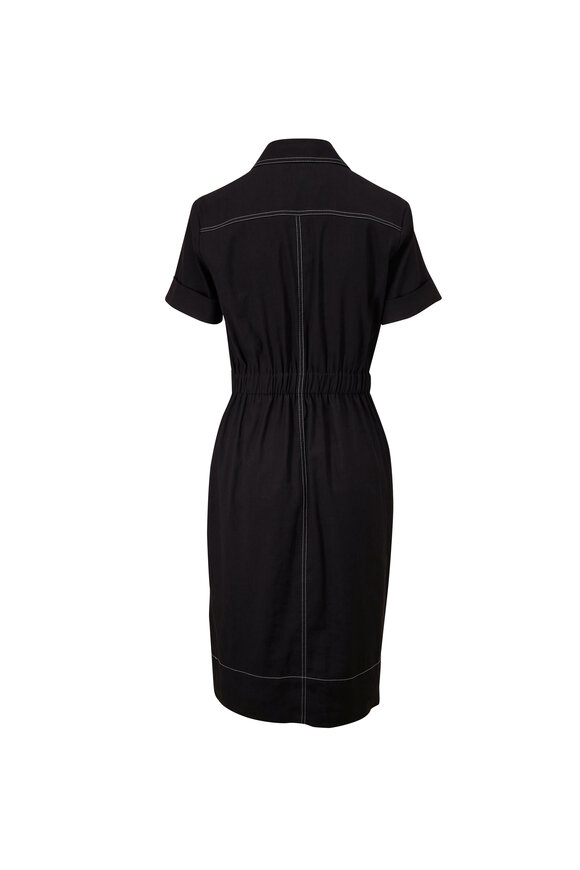 Antonelli - Novella Black Linen Shirt Dress