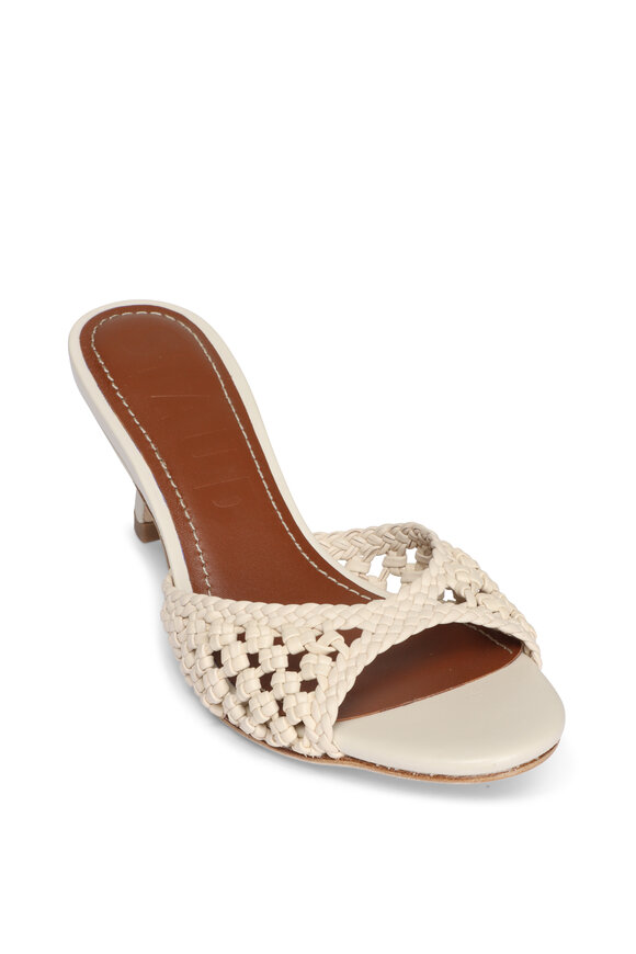 Staud Brigitte Cream Woven Mule, 55mm