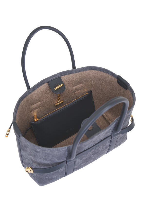 Loro Piana Small Ghiera Blue Shopper Tote - view 5