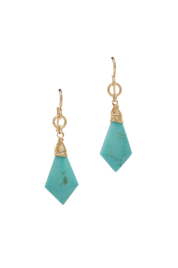 Cristina V. Wire Wrapped Turquoise Earrings