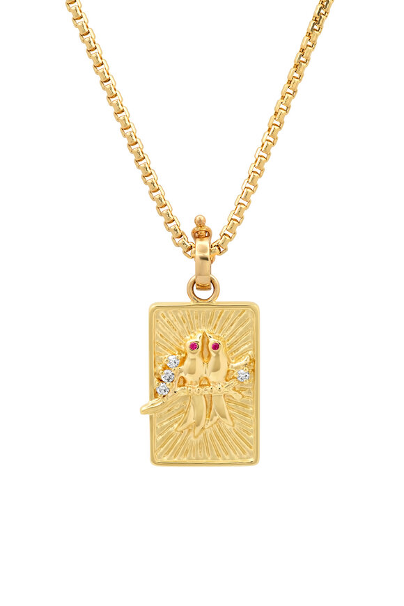 Helena Rose 14k Yellow Gold Small Gold Lovebirds Pendant - view 1