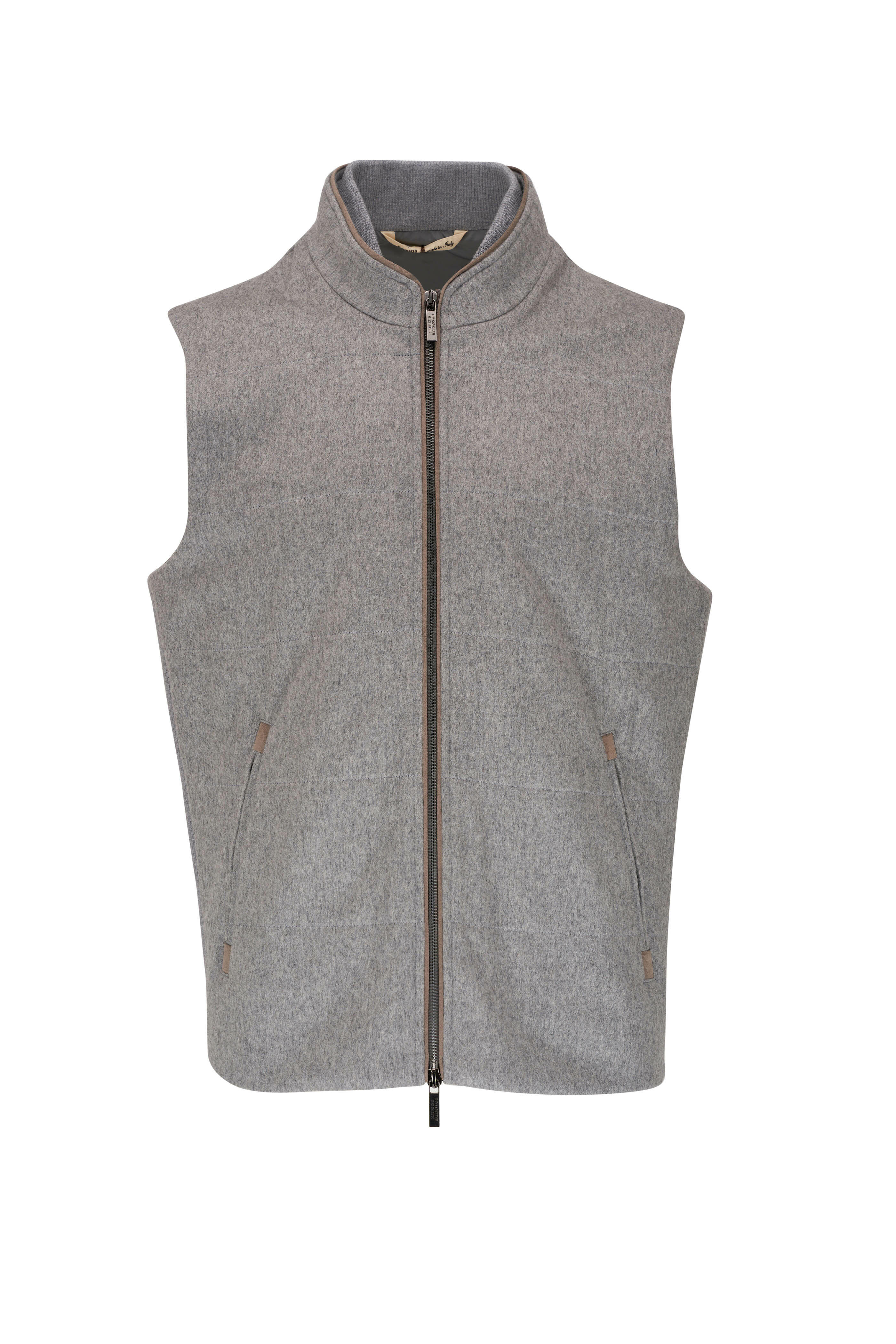 Maurizio Baldassari - Gray Cashmere & Knit Panel Vest