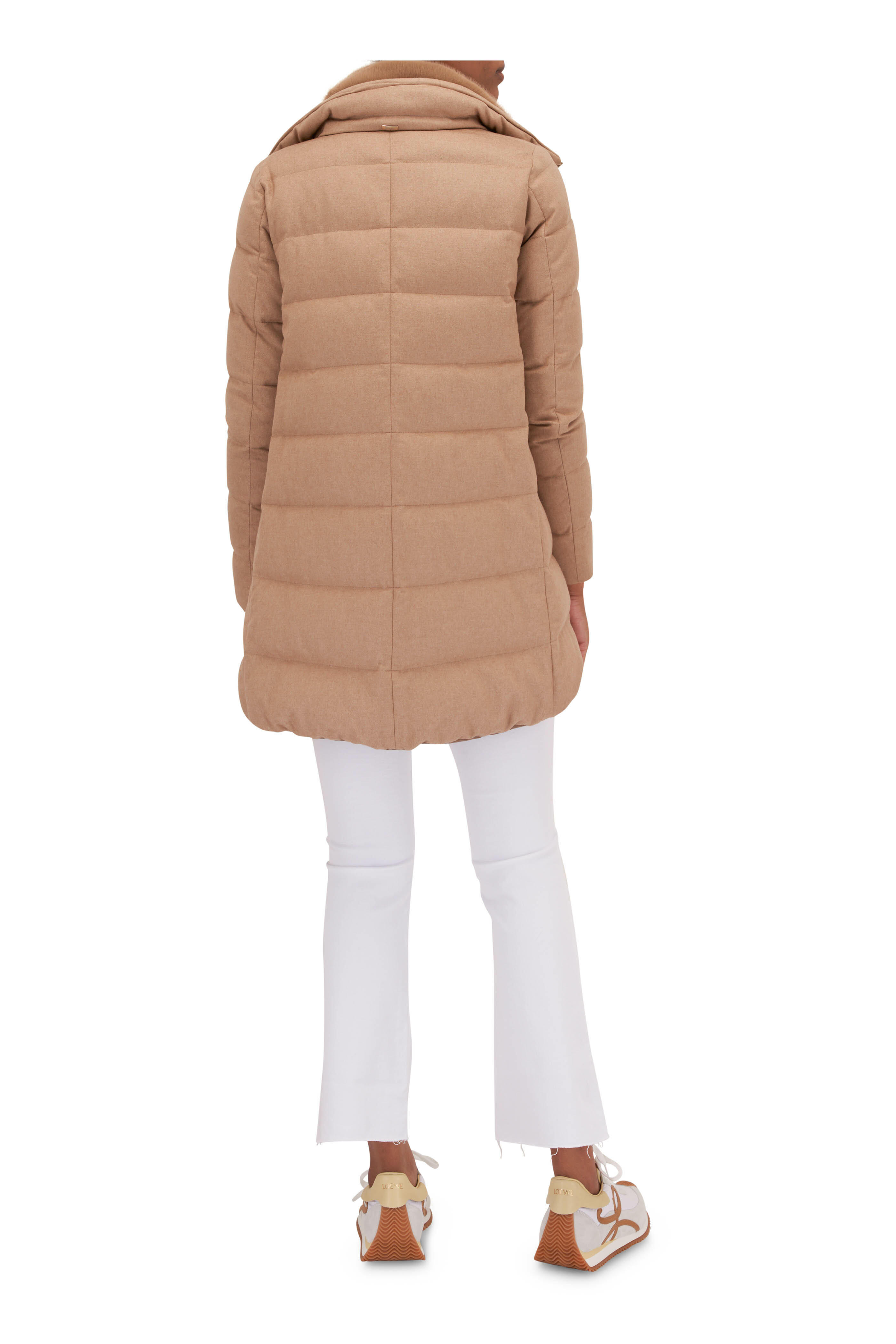 【送料&関税込】Herno Chantilly Satin Duster Beige Herno ecowool and nylon coat with removable bib for women