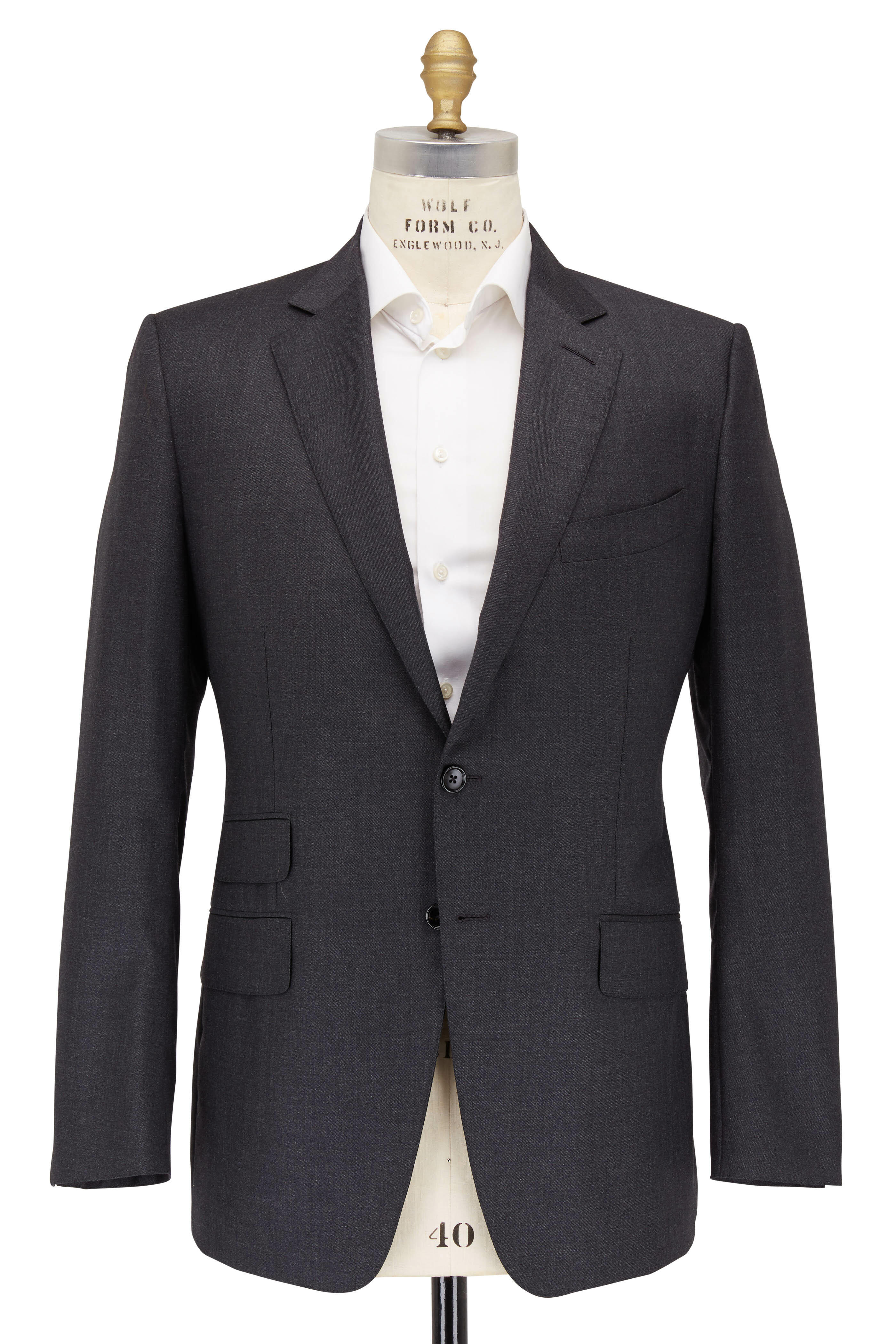 Tom Ford - Charcoal Gray Sharkskin Wool Three Piece Suit