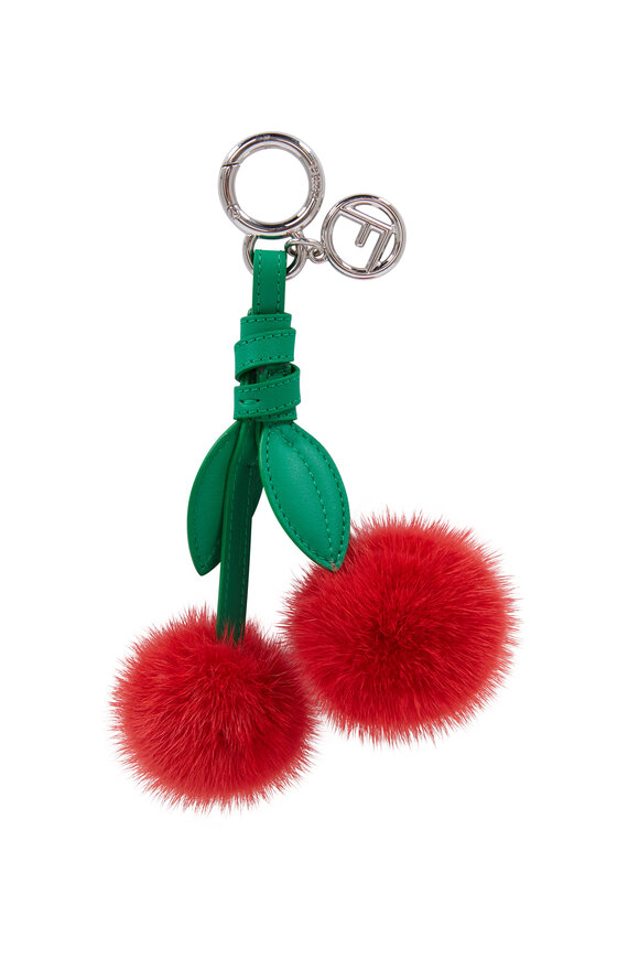 Fendi - Red Cherry Mink Bag Charm