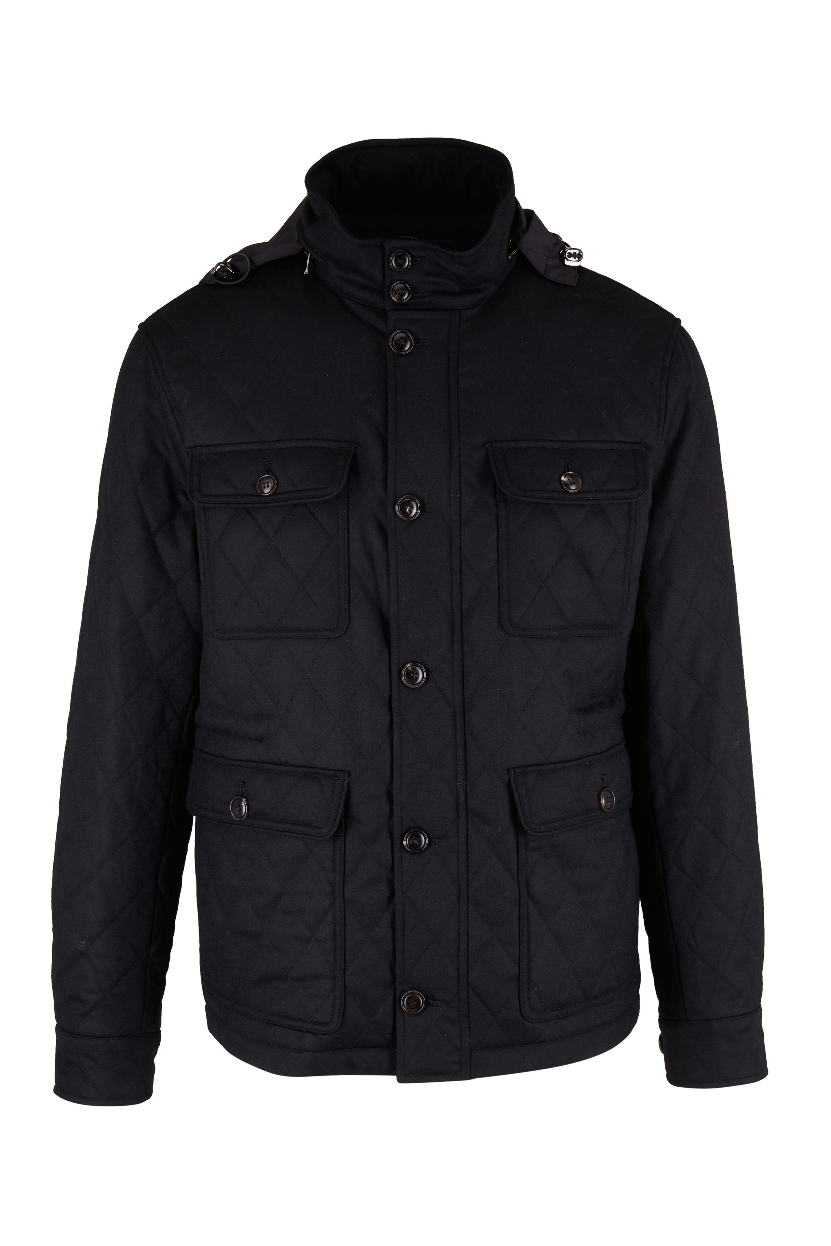 Peter Millar - Collection Black Quilted Wool Jacket