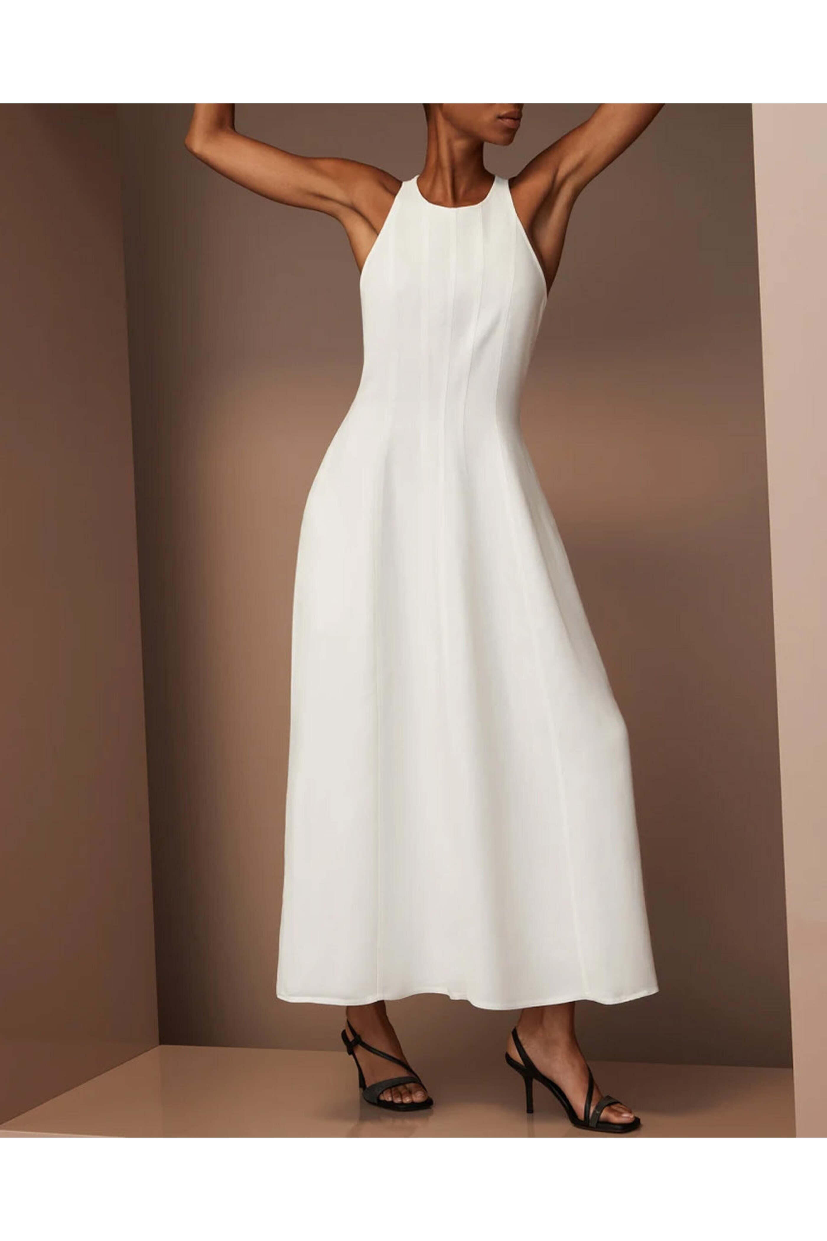 Brunello Cucinelli - Natural Linen Structured Maxi Dress