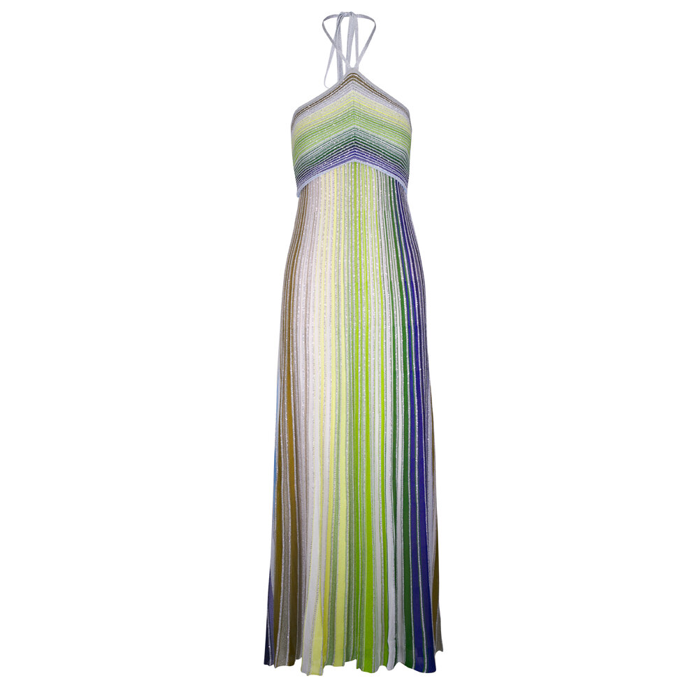 Missoni Sleeveless Multicolor Ribbed Maxi Dress
