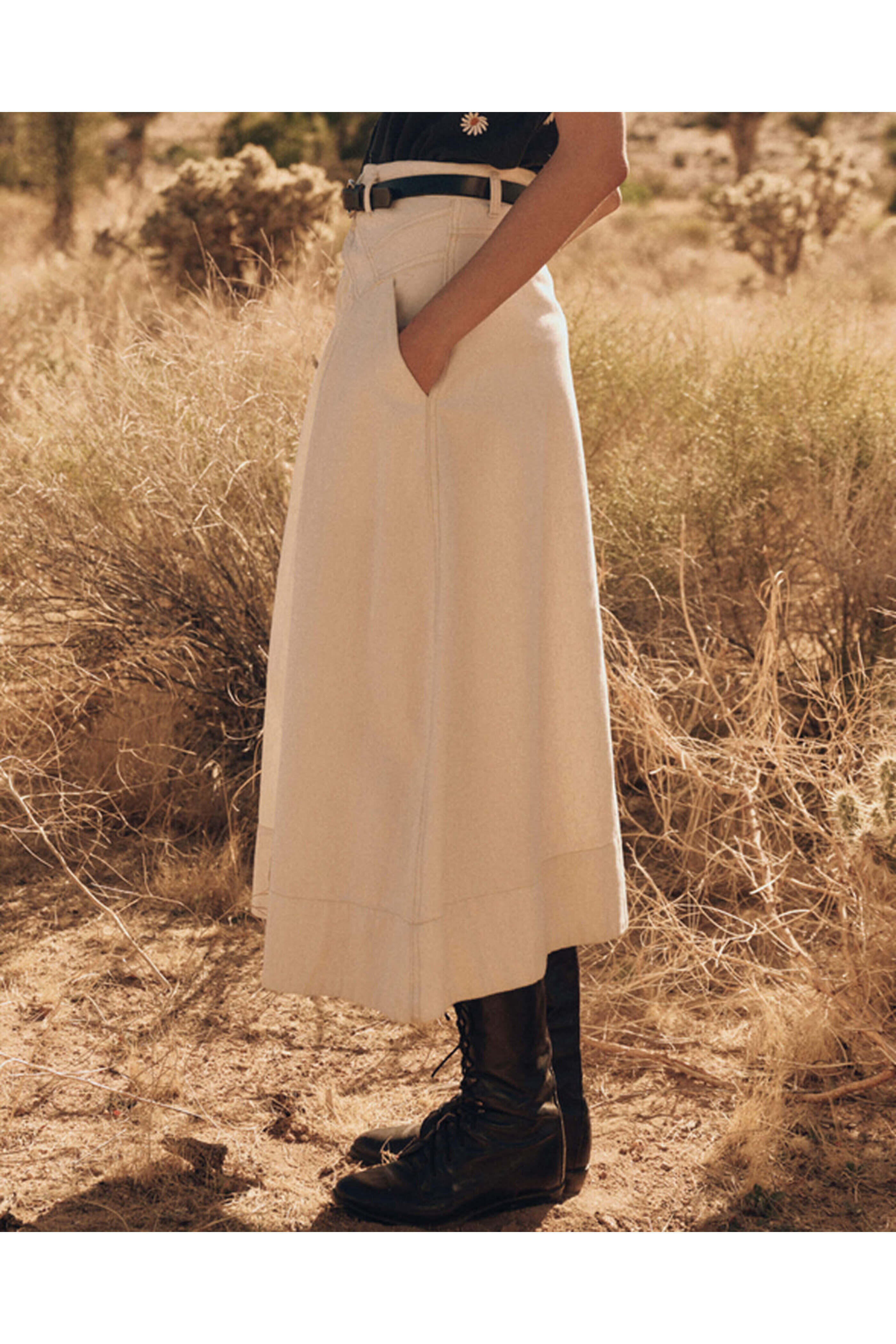 The Great - Natural Hemp Field Skirt