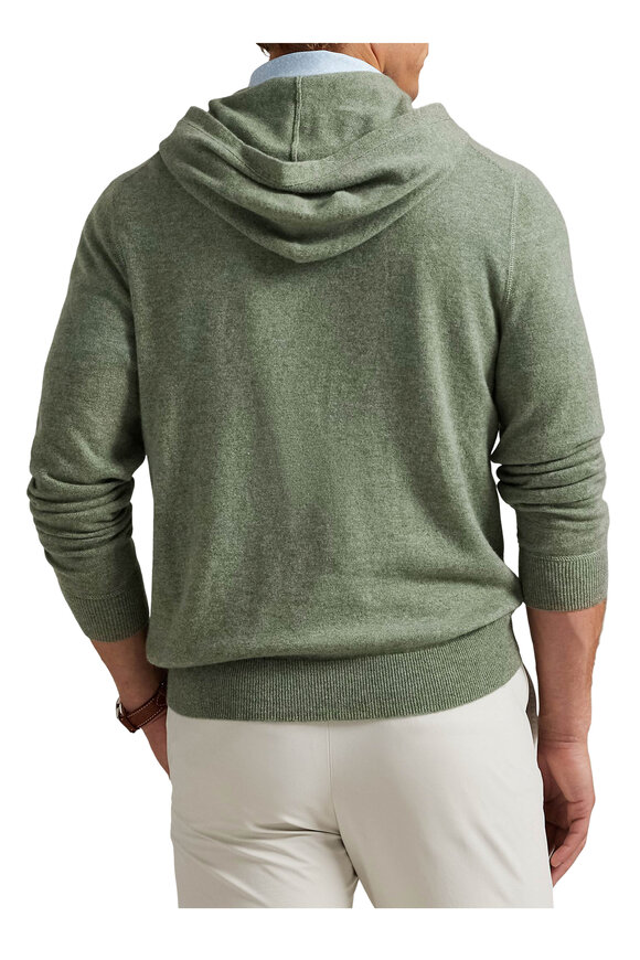 RLX Ralph Lauren Fern Green Cashmere Hoodie - view 4