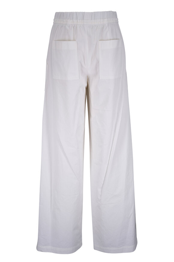 Vince Off White Cotton Double Waist Drawstring Pant - view 6
