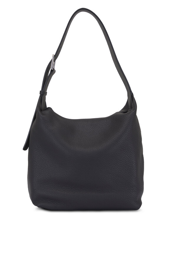 The Row Isa Black Leather Shoulder Bag