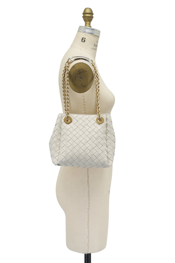 Bottega Veneta - Small Parachute Chalk Chain Shoulder Bag