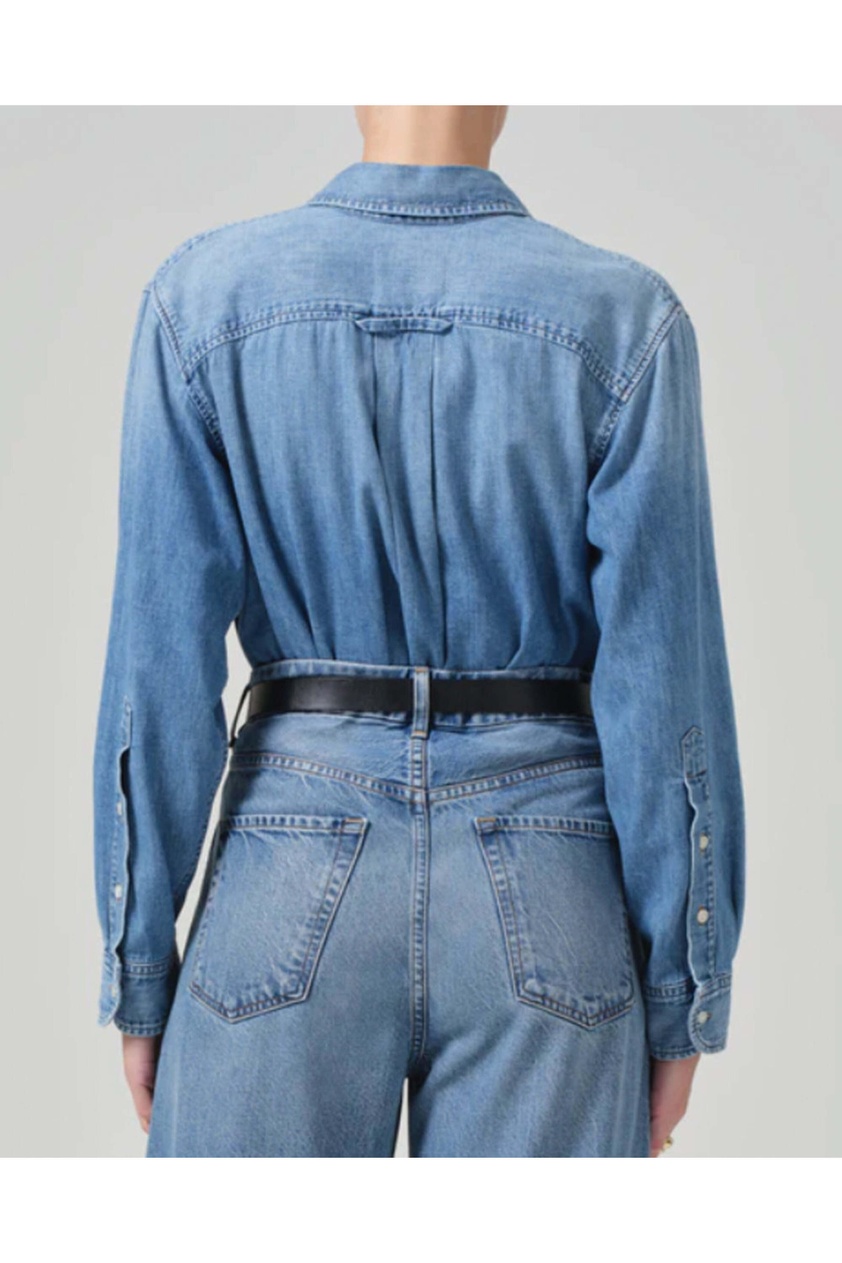 Citizens of Humanity - Carolina Blue Baby Shay Crop Shirt