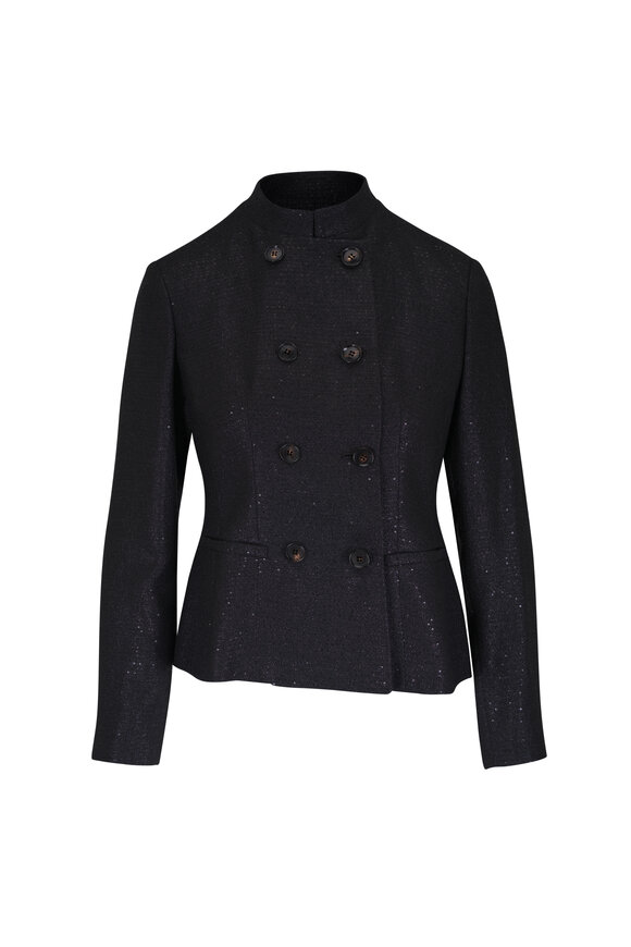 Balmain - Noir Satin Collar Single Button Jacket