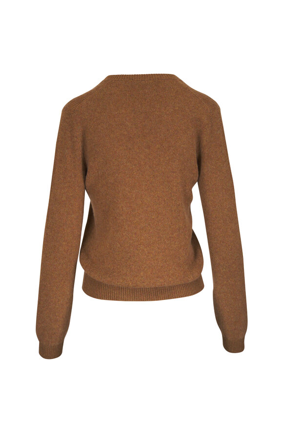 Loro Piana Fobello Camel Cashmere V-Neck Sweater - view 2
