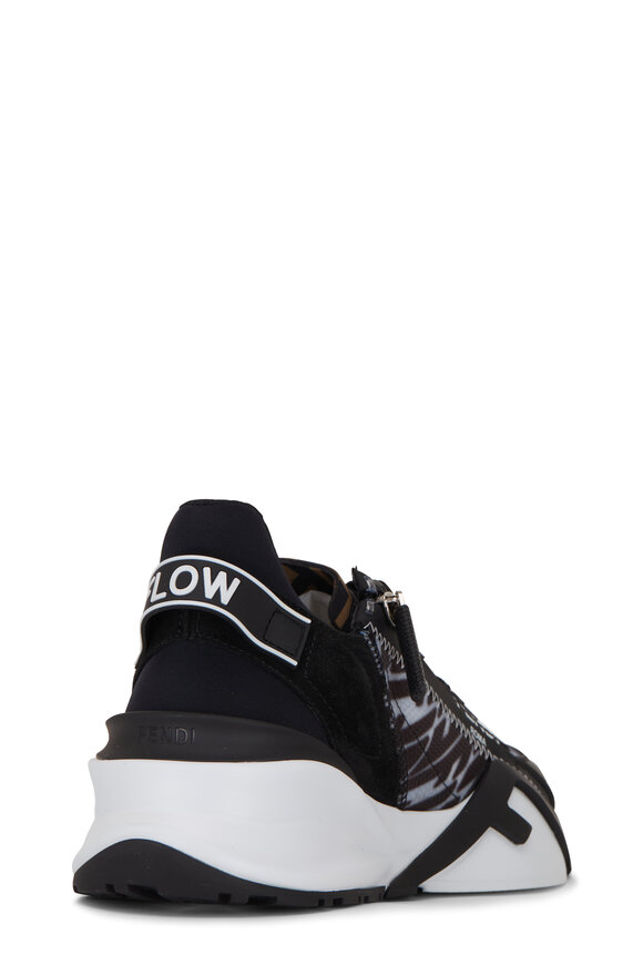 Fendi - Flow Black & White FF Side Zip Sneaker 