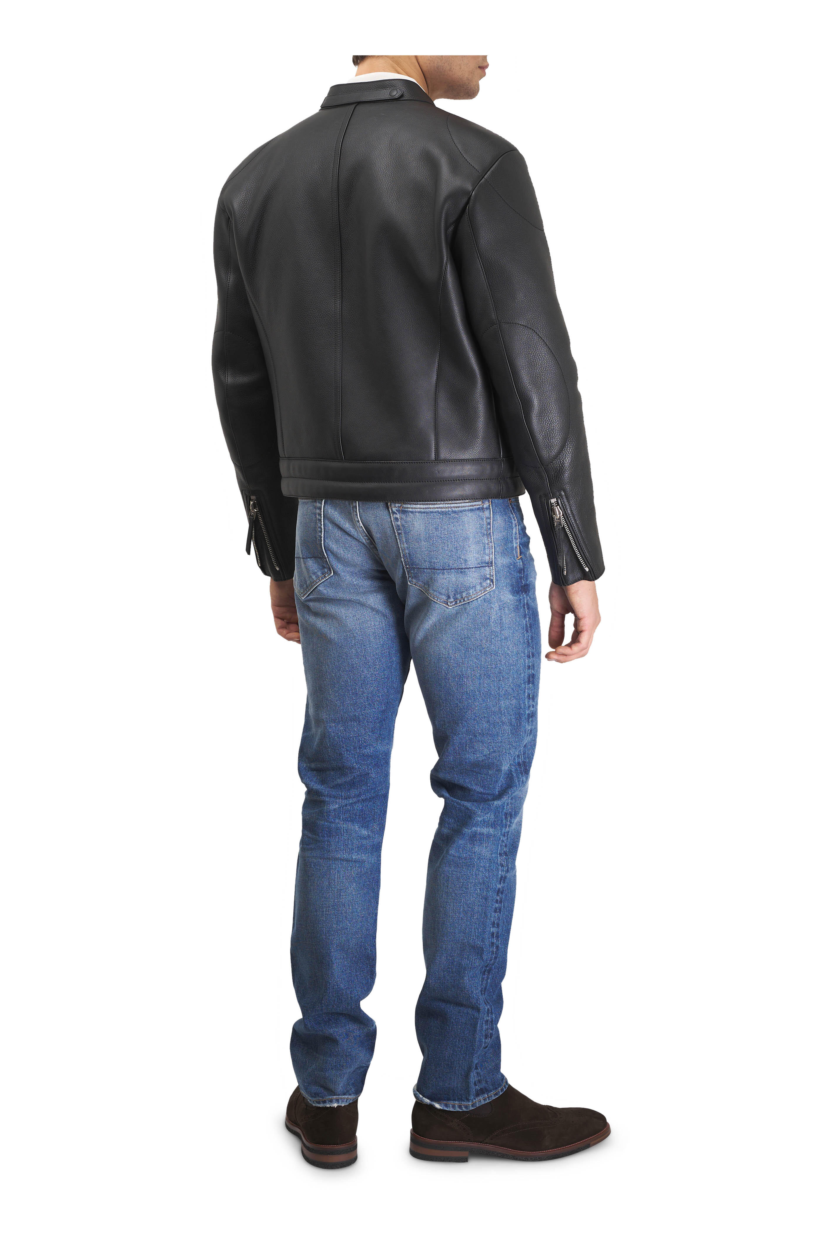 Tom Ford - Grain Leather Zip Biker Jacket