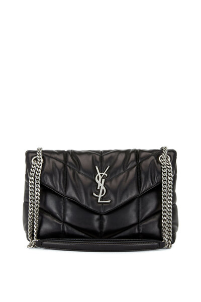 Loulou Mini Patent Leather Shoulder Bag in Black - Saint Laurent