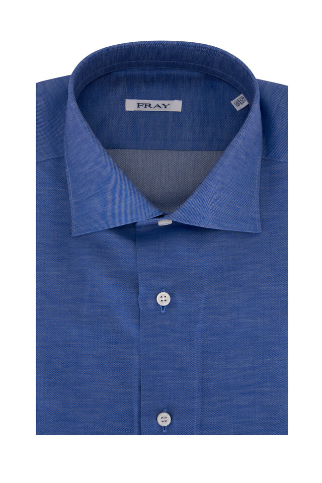 Fray Royal Blue Glen Plaid Cotton Byron Sportshirt 44