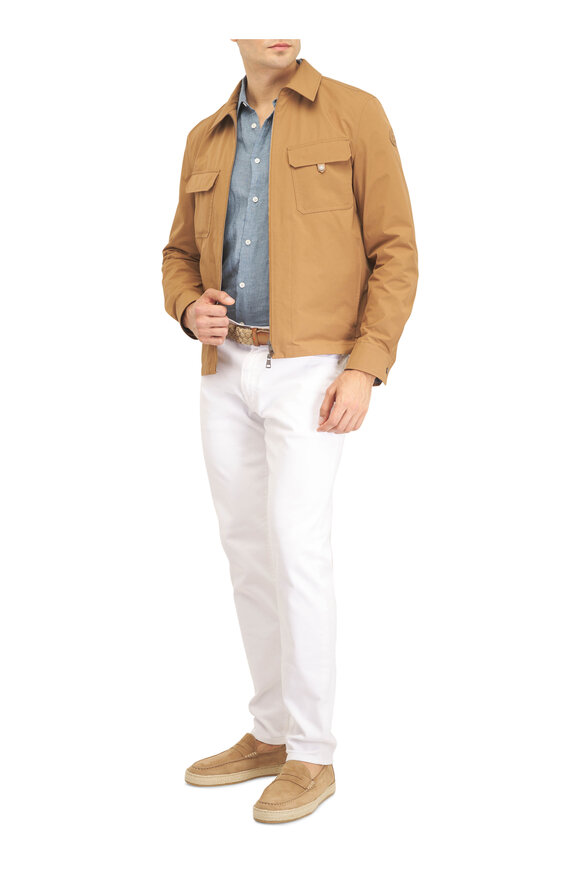 Moncler Brown Seersucker Zip-Up Overshirt - view 2