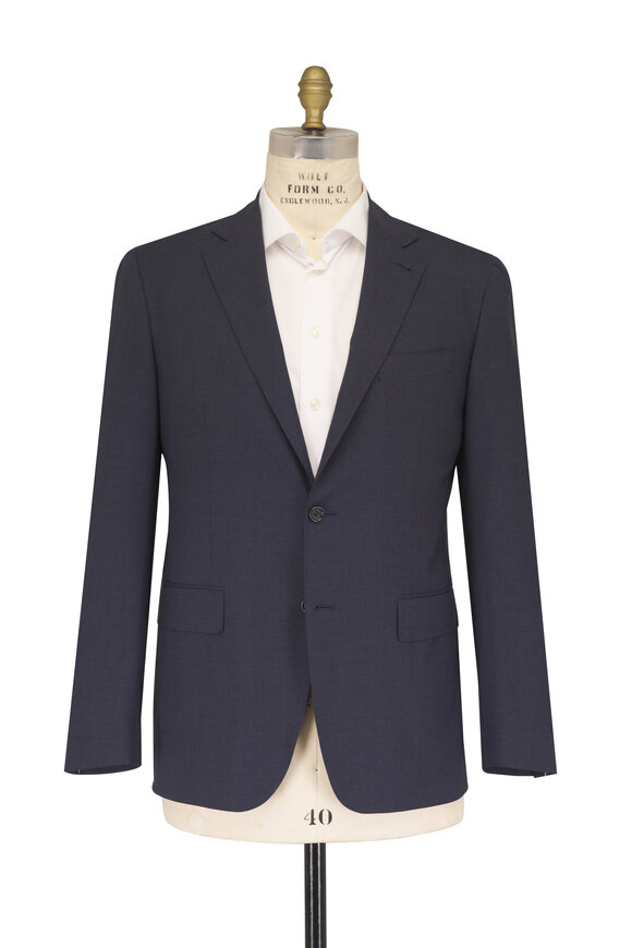 Canali Navy Blue Wool Performance Suit - view 2